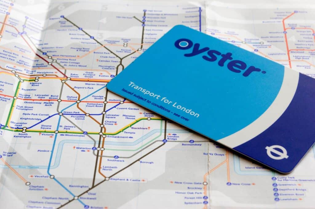 An Oyster card and tube map