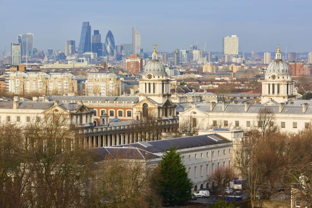 The view of London from Greenwich Hill