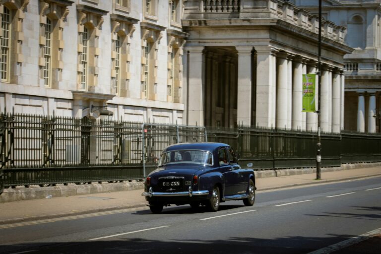 A Rover P4 in a street in Greenwich in the concept of things to consider when relocating to Greenwich.