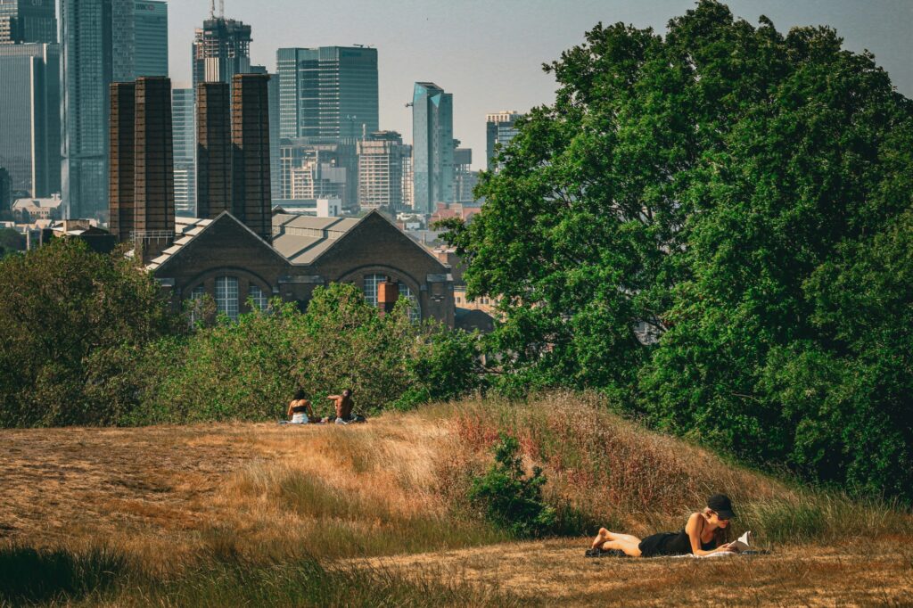 People relaxing in Greenwich Park